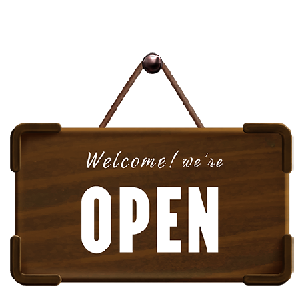 open sign